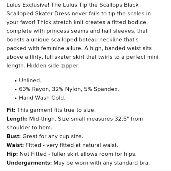 Navy Lulu's Tip the Scallops Skater Dress Sz S - Picture 3 of 6